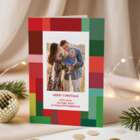 Vibrant Colour Block Geometric Photo Christmas