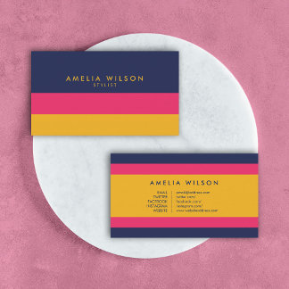 Vibrant Colour Block Stylist Social Media Business Card