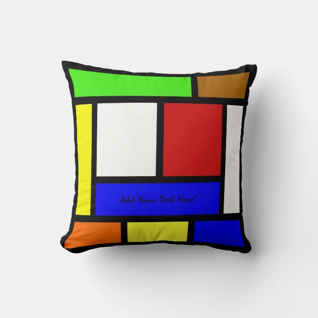 Vibrant Colour Block Throw Pillow (Front)