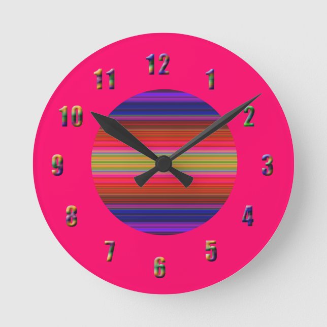 Vibrant Colour Burst Round Clock (Front)