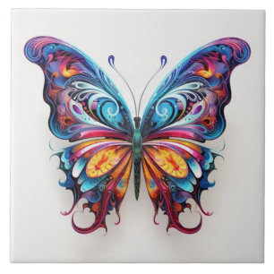 vibrant colour butterfly ceramic tile