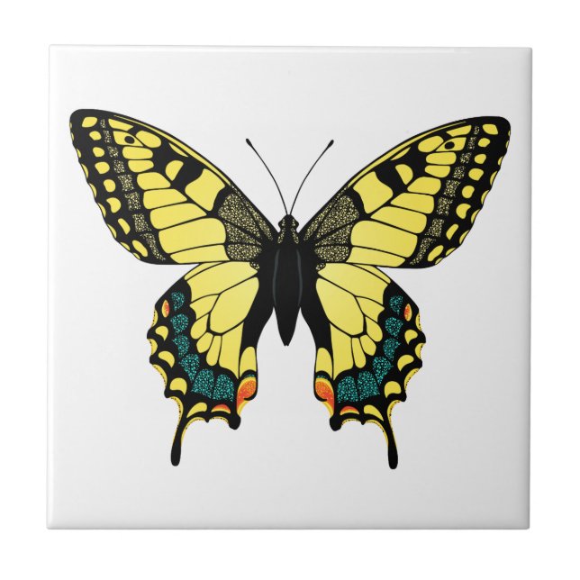 vibrant colour butterfly ceramic tile (Front)