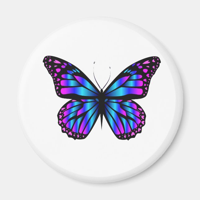 vibrant colour butterfly  magnet (Front)