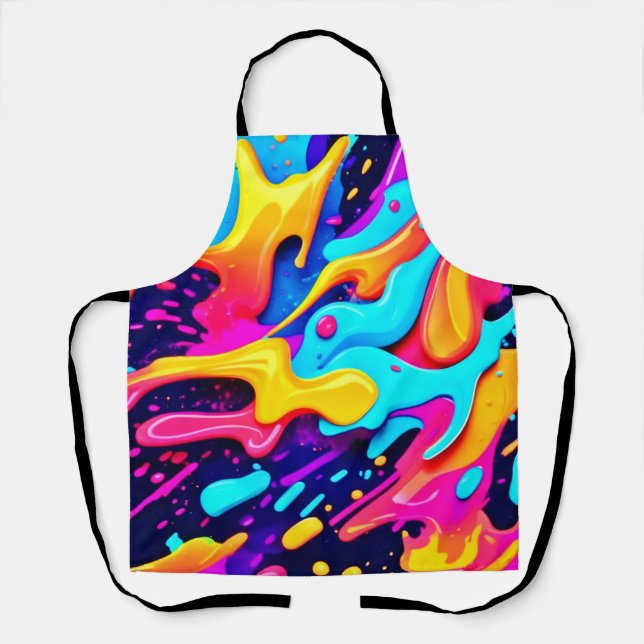 Vibrant Colour Chaos Art Apron (Front)