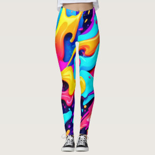 Vibrant Colour Chaos Art Leggings