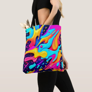Vibrant Colour Chaos Art Tote Bag