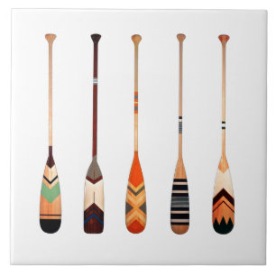 Vibrant colour decorative oars ceramic tile