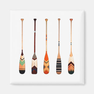 Vibrant colour decorative oars magnet