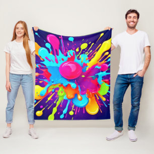 Vibrant Colour Explosion: A Visual Feast Fleece Blanket