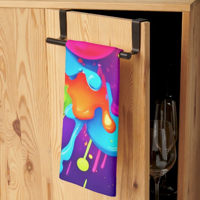 Vibrant Colour Explosion: A Visual Feast Tea Towel (Thirds Fold)