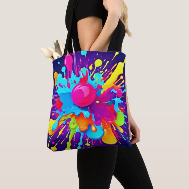 Vibrant Colour Explosion: A Visual Feast Tote Bag (Close Up)