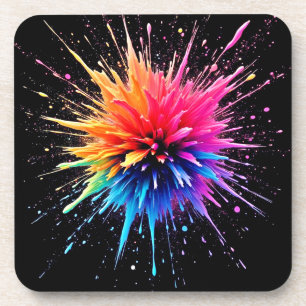 Vibrant Colour Explosion Design Coaster