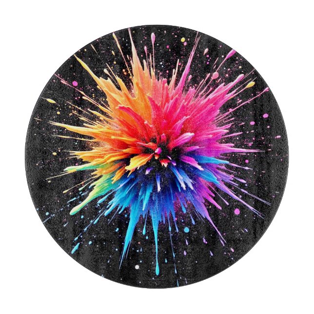 Vibrant Colour Explosion Design Cutting Board (Front)