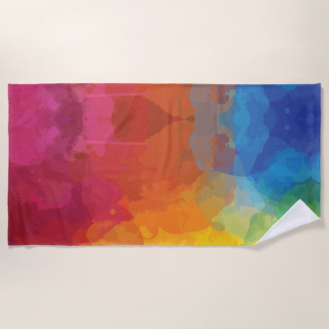 Vibrant Colour Explosions Beach Towel (Front)