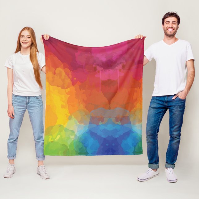 Vibrant Colour Explosions Fleece Blanket (In Situ)