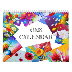 Vibrant Colour Flowers Painting Calendar