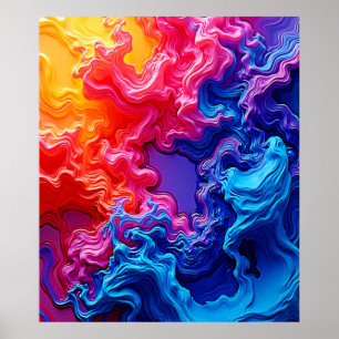 Vibrant Colour Fusion Art Poster