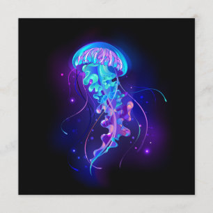 Vibrant Colour Glowing Jellyfish Advice Card