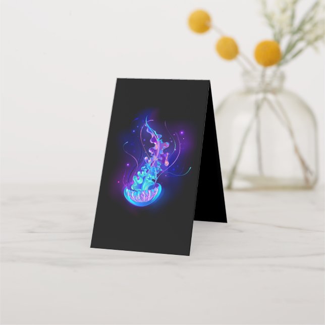 Vibrant Colour Glowing Jellyfish Appointment Card (Back)