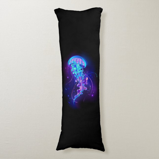 Vibrant Colour Glowing Jellyfish Body Cushion (Front Vertical)