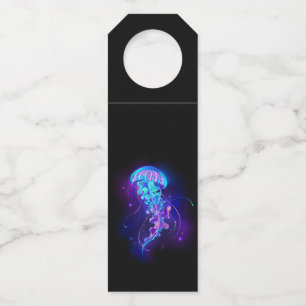 Vibrant Colour Glowing Jellyfish Bottle Tag