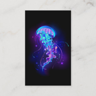 Vibrant Colour Glowing Jellyfish Business Card