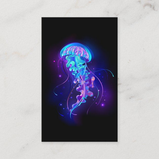 Vibrant Colour Glowing Jellyfish Business Card (Front)