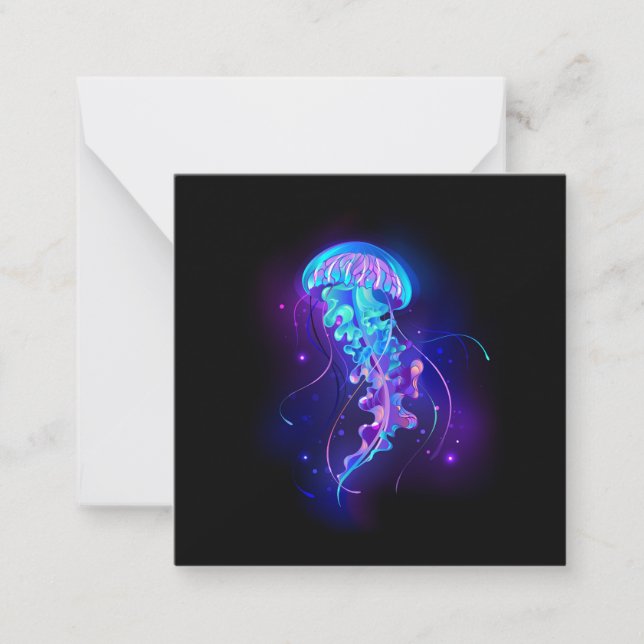 Vibrant Colour Glowing Jellyfish Card (Front)