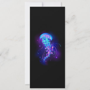Vibrant Colour Glowing Jellyfish Card