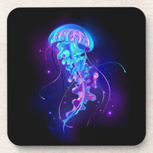 Vibrant Colour Glowing Jellyfish Coaster