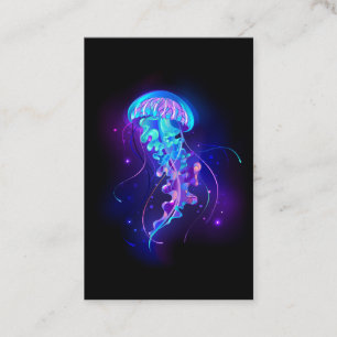 Vibrant Colour Glowing Jellyfish Discount Card