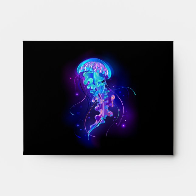 Vibrant Colour Glowing Jellyfish Envelope (Front)