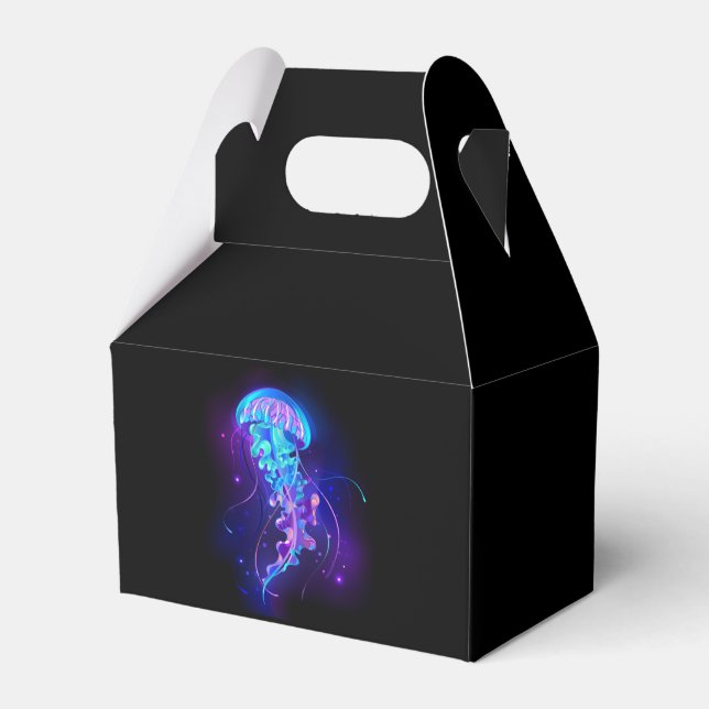Vibrant Colour Glowing Jellyfish Favour Box (Front Side)