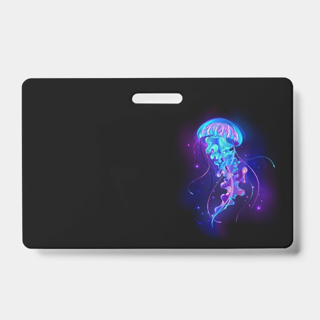 Vibrant Colour Glowing Jellyfish ID Badge (Front)