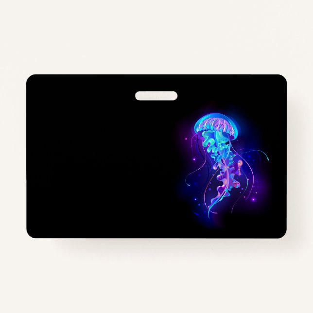 Vibrant Colour Glowing Jellyfish ID Badge (Front)