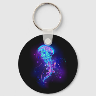 Vibrant Colour Glowing Jellyfish Key Ring