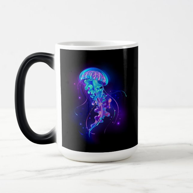 Vibrant Colour Glowing Jellyfish Magic Mug (Left)