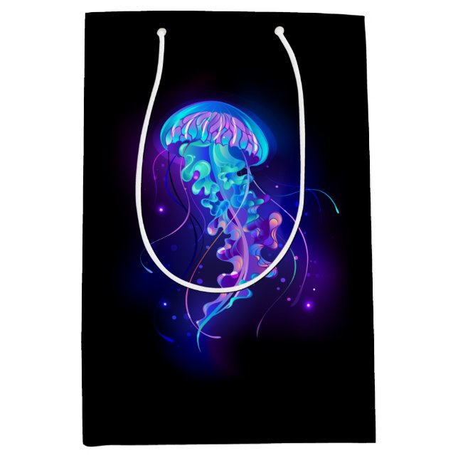 Vibrant Colour Glowing Jellyfish Medium Gift Bag (Front)