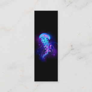 Vibrant Colour Glowing Jellyfish Mini Business Card