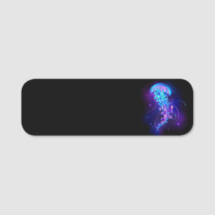 Vibrant Colour Glowing Jellyfish Name Tag