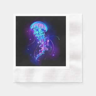 Vibrant Colour Glowing Jellyfish Napkin