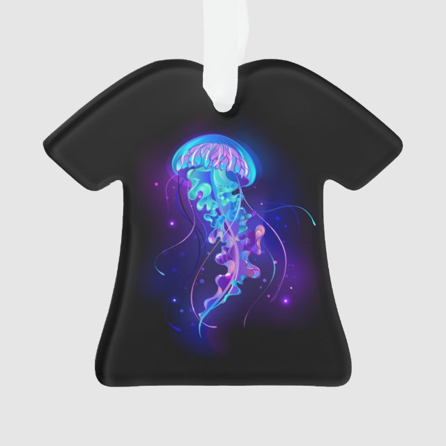 Vibrant Colour Glowing Jellyfish Ornament (Front)