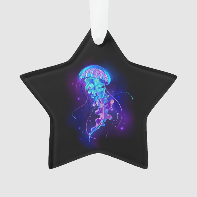 Vibrant Colour Glowing Jellyfish Ornament (Front)