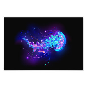 Vibrant Colour Glowing Jellyfish Photo Print