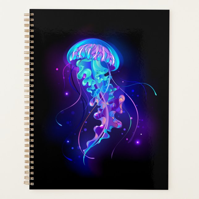 Vibrant Colour Glowing Jellyfish Planner (Front)