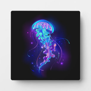 Vibrant Colour Glowing Jellyfish Plaque