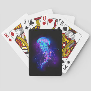 Vibrant Colour Glowing Jellyfish Playing Cards