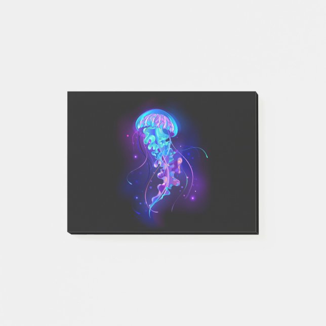 Vibrant Colour Glowing Jellyfish Post-it Notes (Front)