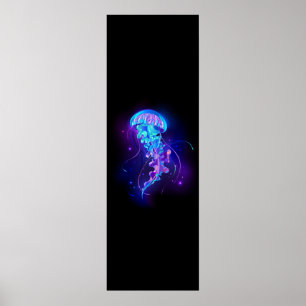 Vibrant Colour Glowing Jellyfish Poster