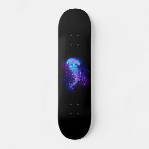 Vibrant Colour Glowing Jellyfish Skateboard